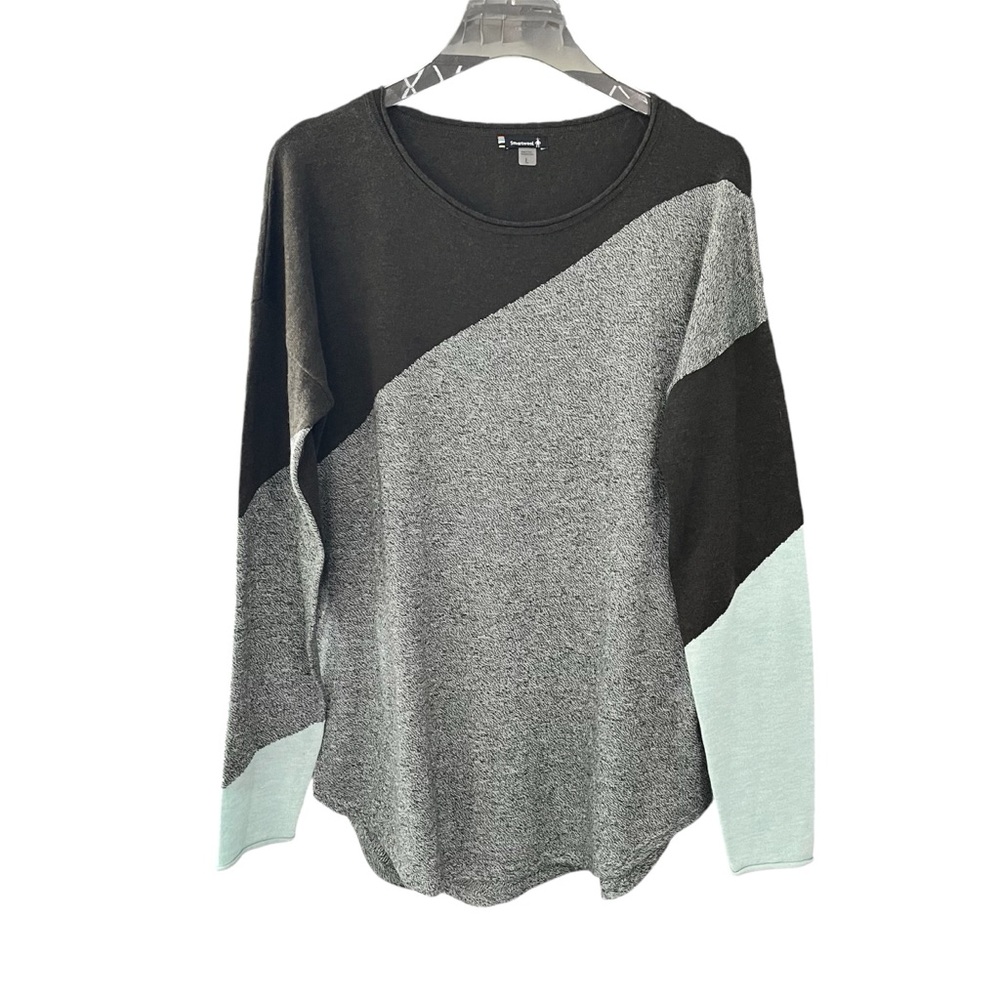 Smartwool Shadow Pine Colorblock crew neck Sweater army Green long sleeve large